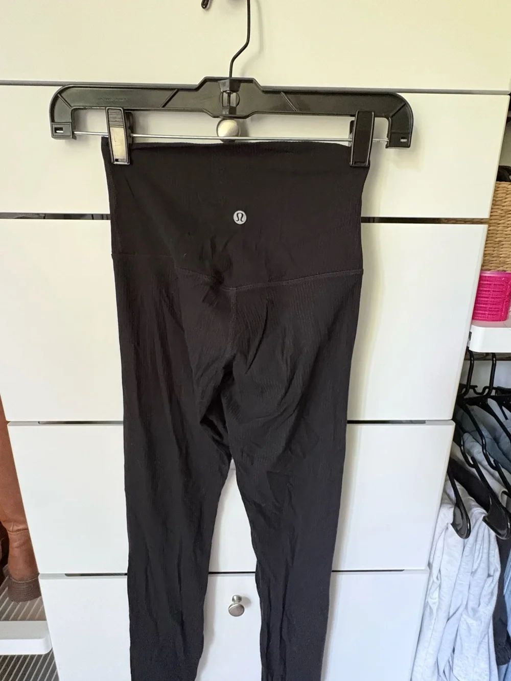 LULULEMON Black High-Waist Ribbed Leggings